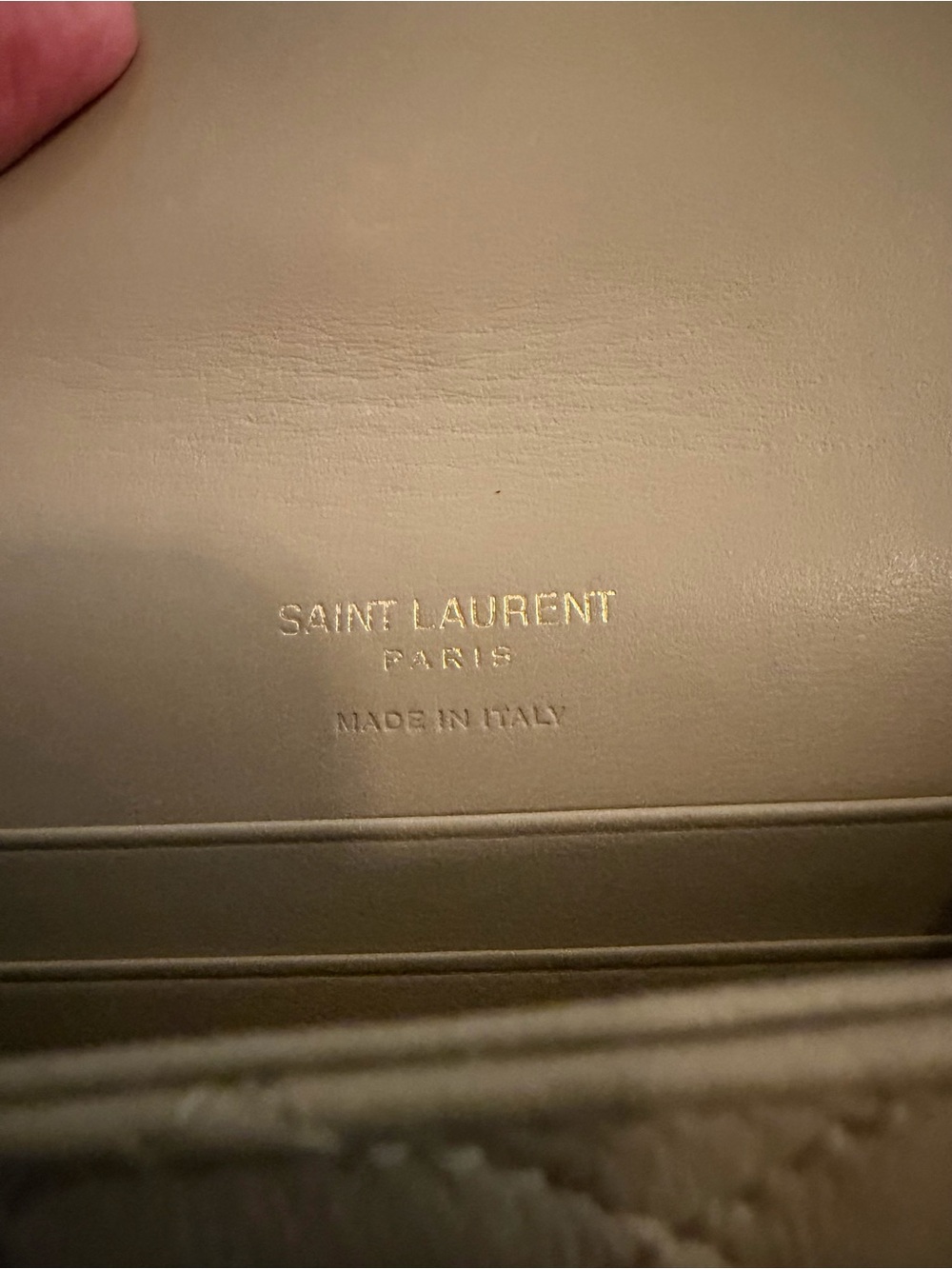 Saint Laurent Quilted Envelope Wallet in Taupe with Gold Hardware - Picture 6 of 8